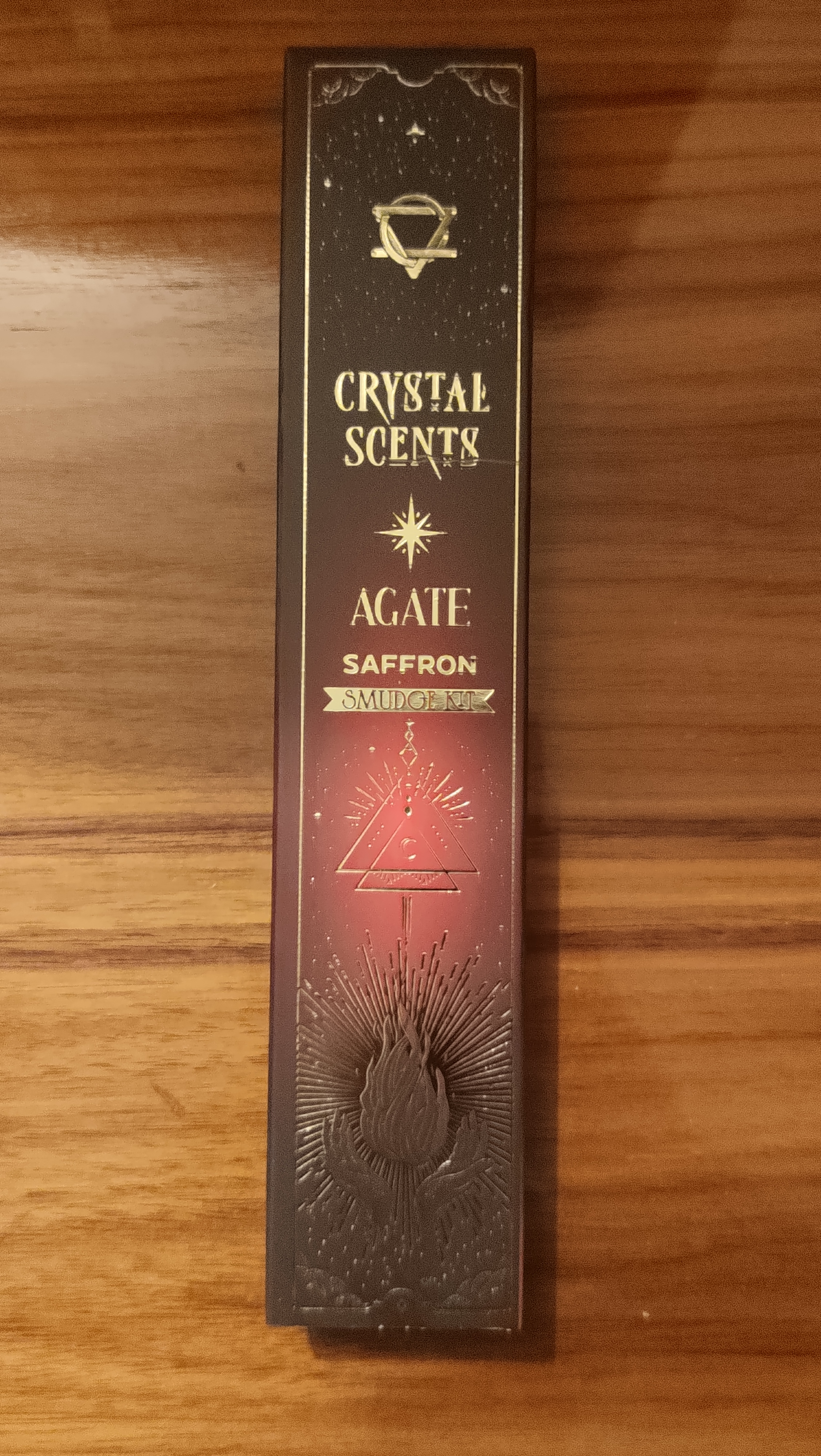 (imagem de) Incenso de Defumação Açafrão + Cristal Ágata Vermelha