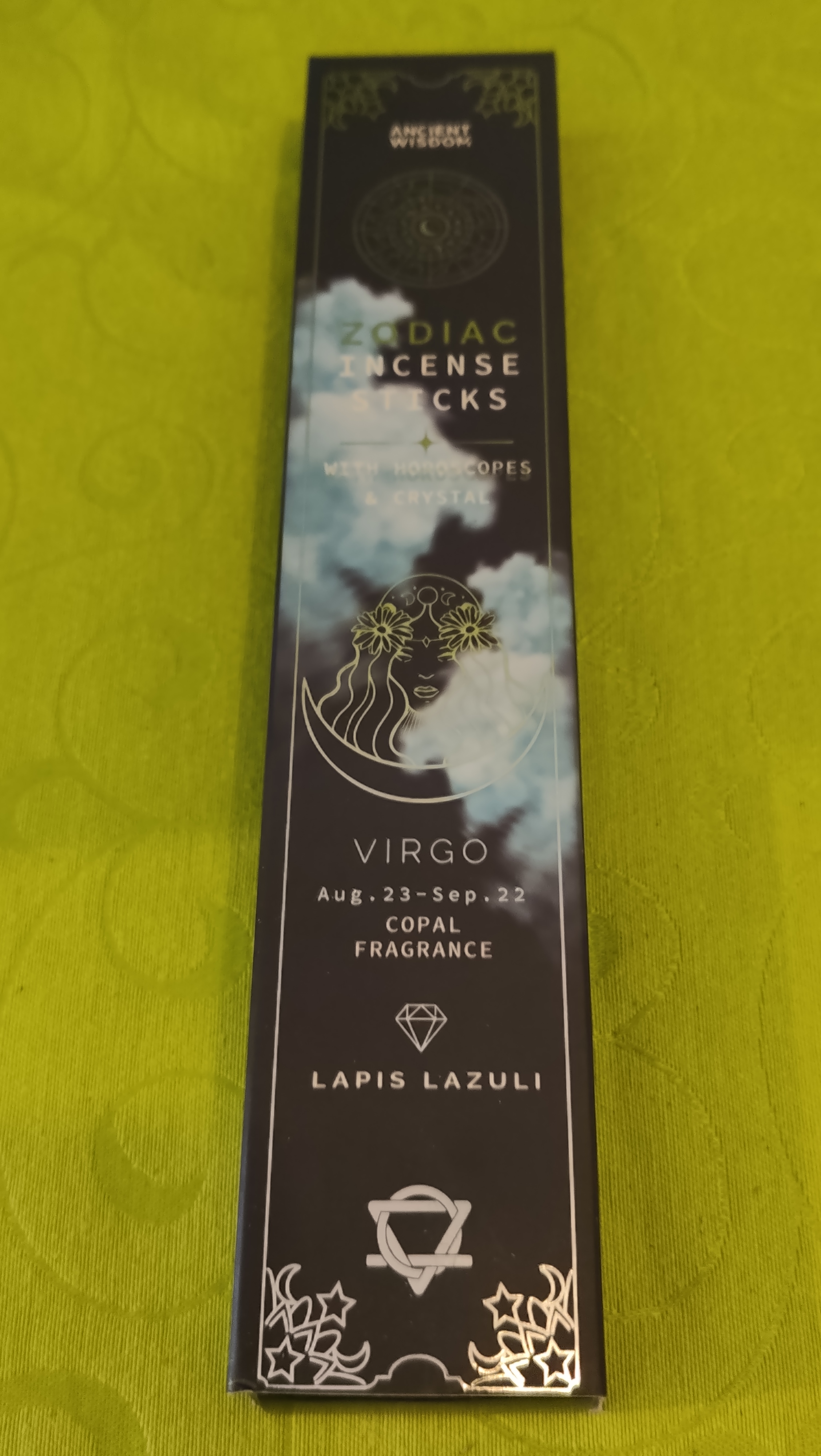 (imagem de) Incenso do Zodíaco Virgem (Copal) + Cristal Lápis-Lazúli