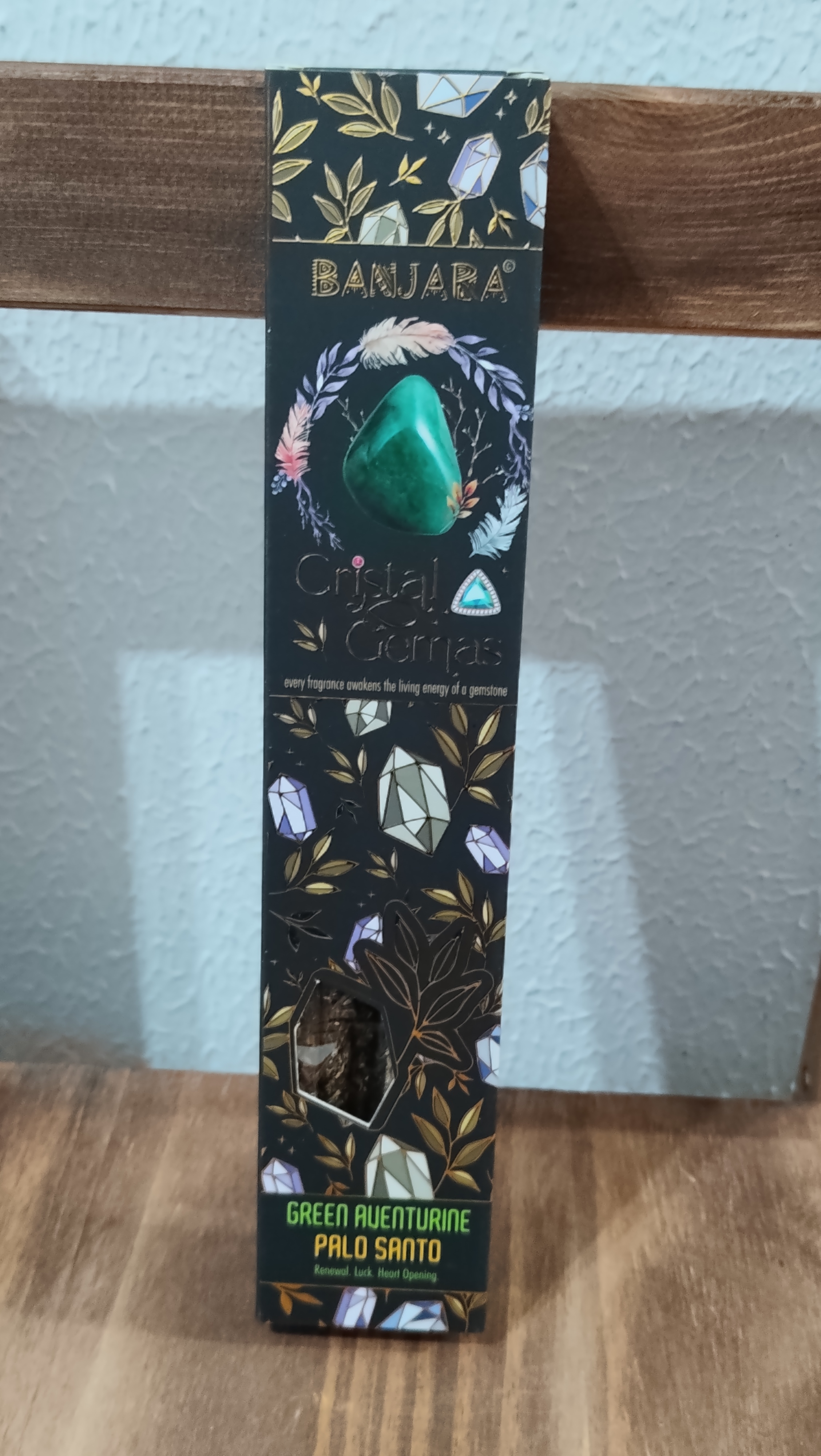 (imagem de ) Incenso Banjara Cristal Gemas - Aventurina Verde Palo Santo