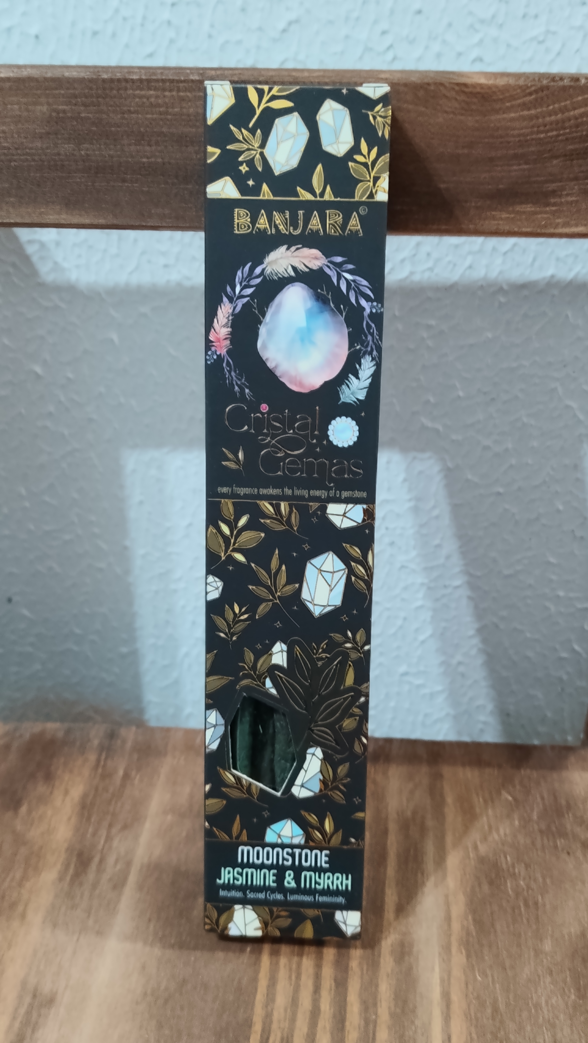 (imagem de ) Incenso Banjara Cristal Gemas- Pedra da Lua Jasmim & Mirra