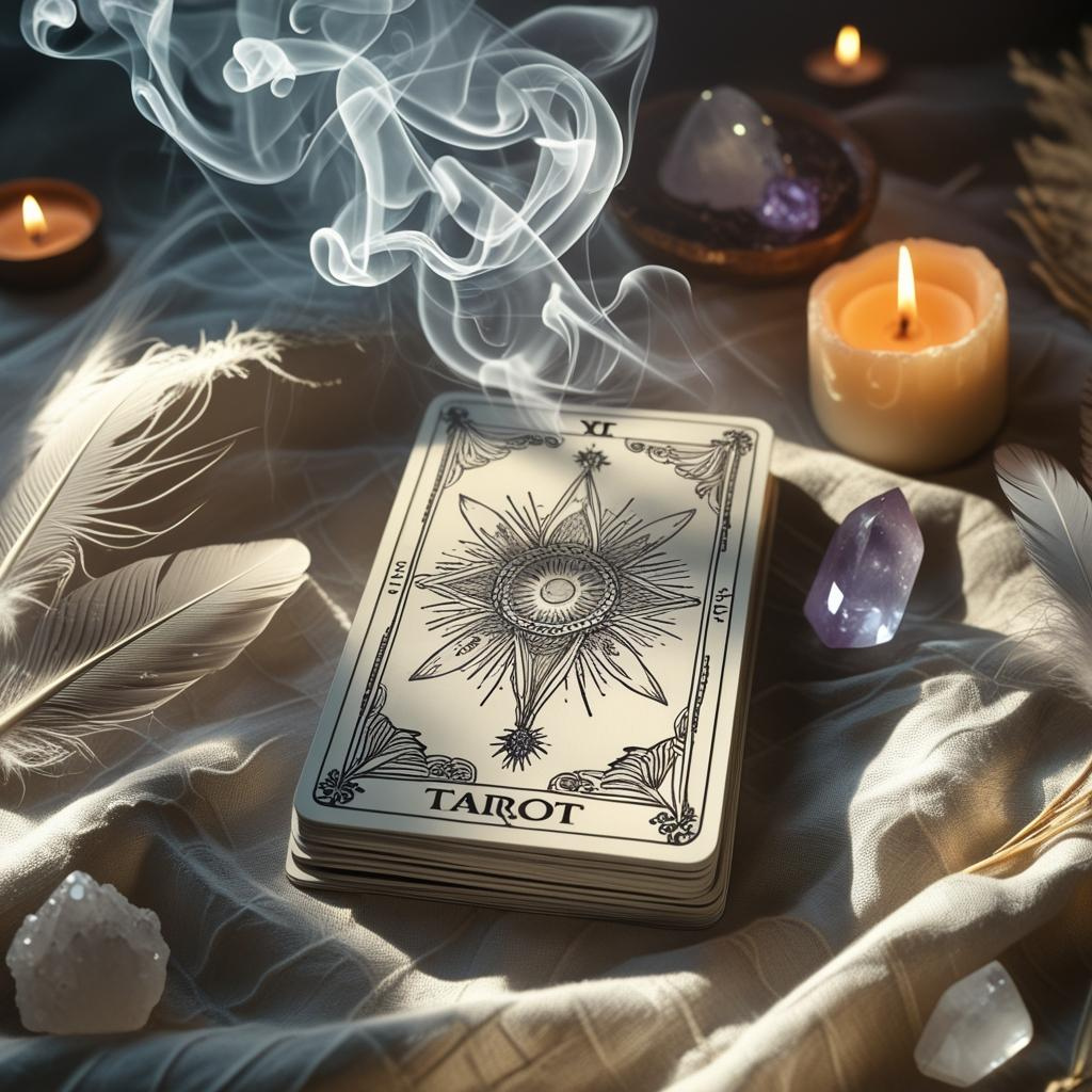Baralho de Tarot a ser limpo com fumo de incenso